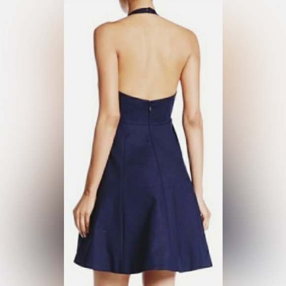Halston Heritage Navy Halter Dress, Midnight size NWOT Size 2 - Picture 3 of 11